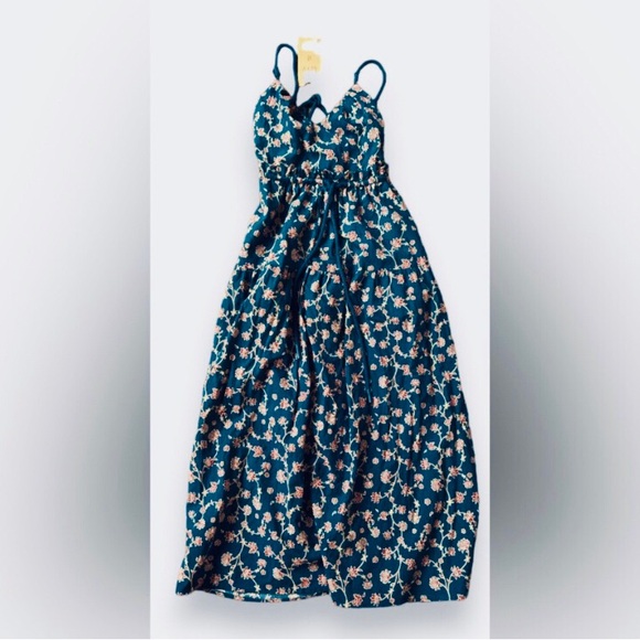 Future Collective Dress Sleeveless Rope Tie Ruched Midi with Jenny K. Womens NWT - Picture 10 of 13